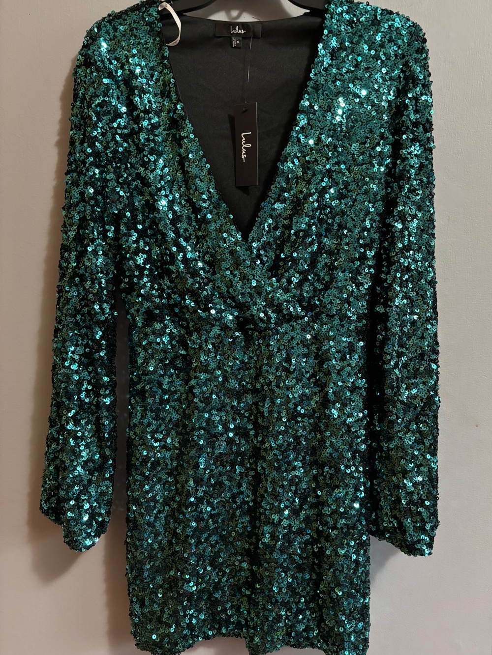 Lulus Teal Green Sequin Mini Cocktail Dress NWT